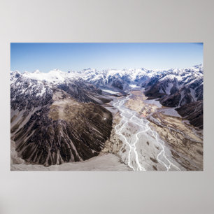 POSTER VUE AÉRIENNE DES CHAMPS DE MONTAGNE