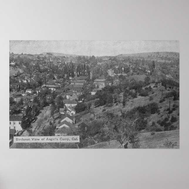Poster Vue aérienne du camp Angels Camp Angels, CA (Devant)