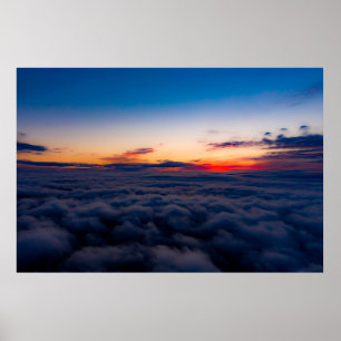Poster Vue aérienne du coucher de soleil sur les Blue Rid