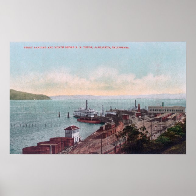 Poster Vue aérienne du débarquement du ferry et du nord (Devant)