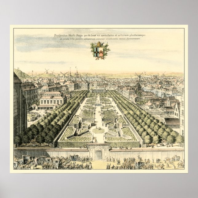 Poster Vue aérienne du jardin formel par Eric Dahlbergh (Devant)