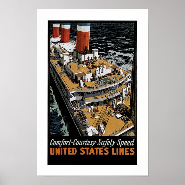 Poster Vue aérienne du Léviathan de la US Line (Devant)
