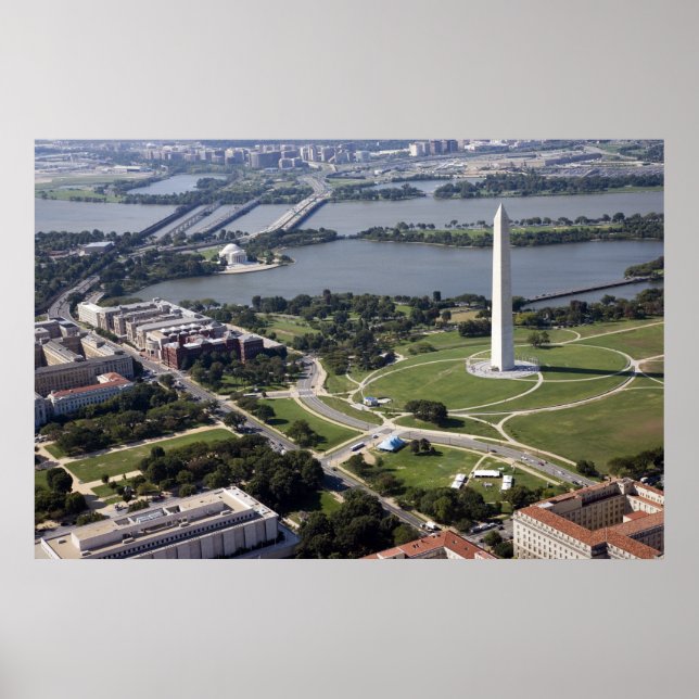 Poster Vue aérienne du monument Washington (Devant)