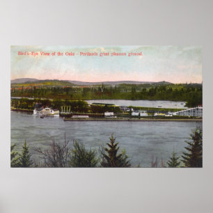 Poster Vue aérienne du parc d'attractions de chênes