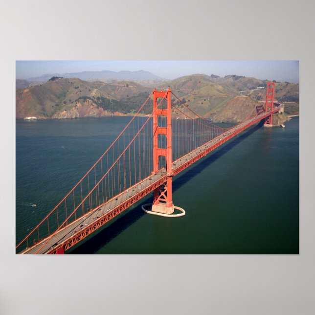 Poster Vue aérienne du pont du Golden Gate dans les 2 (Devant)