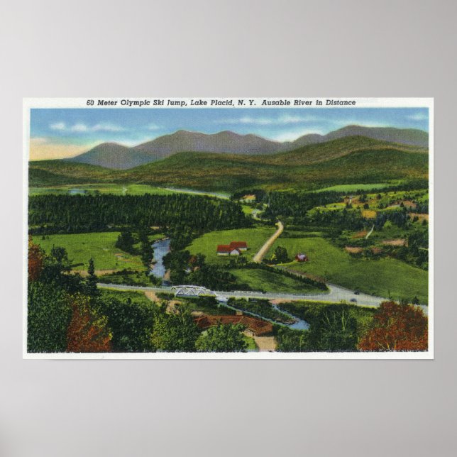 Poster Vue aérienne du saut de ski olympique de 60 mètres (Devant)