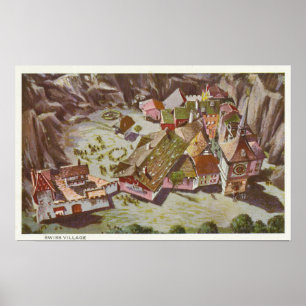Poster Vue aérienne du village suisse