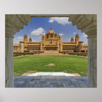 Vue arrière de l'hôtel Umaid Bhawan Palace, Jodjpu