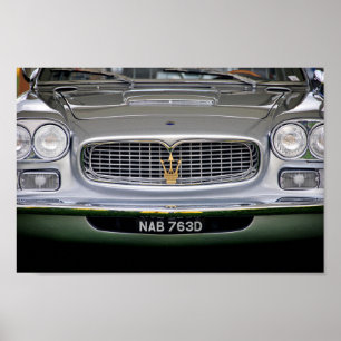 Poster Vue avant de la voiture de sport italienne Maserat