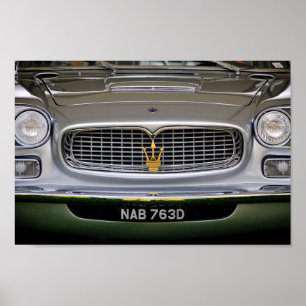 Poster Vue avant de la voiture de sport italienne Maserat