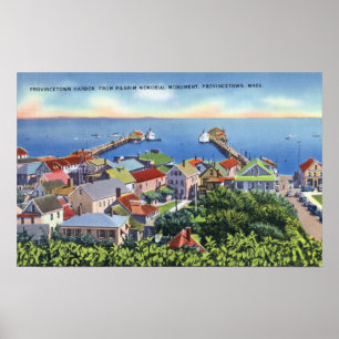 Poster Vue commémorative de pèlerin du port