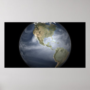Poster Vue complète de la Terre montrant la vapeur d'eau