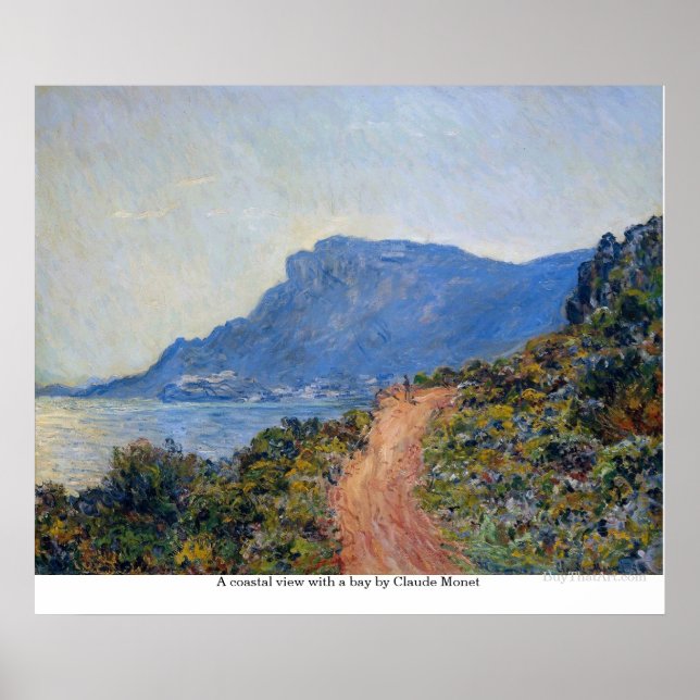 Poster Vue côtière avec baie de Claude Monet (Devant)
