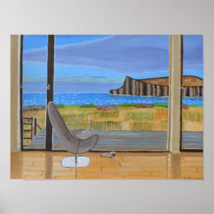 Poster Vue côtière depuis la fenêtre