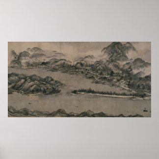 Poster Vue d'Ama-no-Hashidate par Sesshu Tōyō