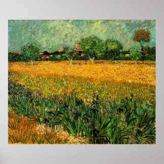 Poster Vue d'Arles avec Irises au premier plan