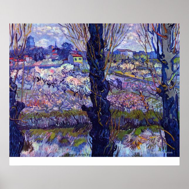 Poster Vue d'Arles par Vincent van Gogh (Devant)