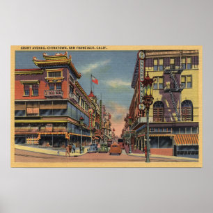 Poster Vue d'avenue de Grant, Chinatown