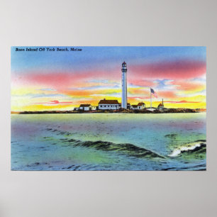 Poster Vue de Boon Island et du phare de York