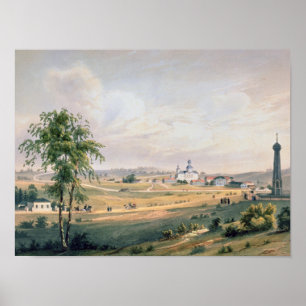 Poster Vue de Borodino, emplacement du décisif