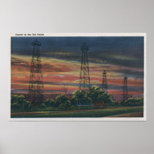 Poster Vue de CaliforniaSunset d'huile californienne