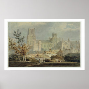 Poster Vue de cathédrale d'Ely (crayon et la semaine sur