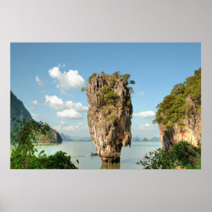Poster Vue de colline d'île de Ko Tapu en Thaïlande