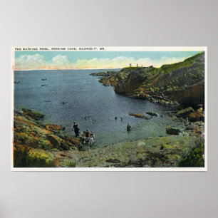 Poster Vue de crique de Perkins, scène de natation