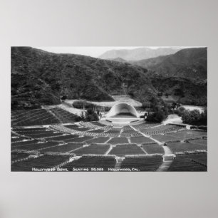 Poster Vue de cuvette de Hollywood, la Californie