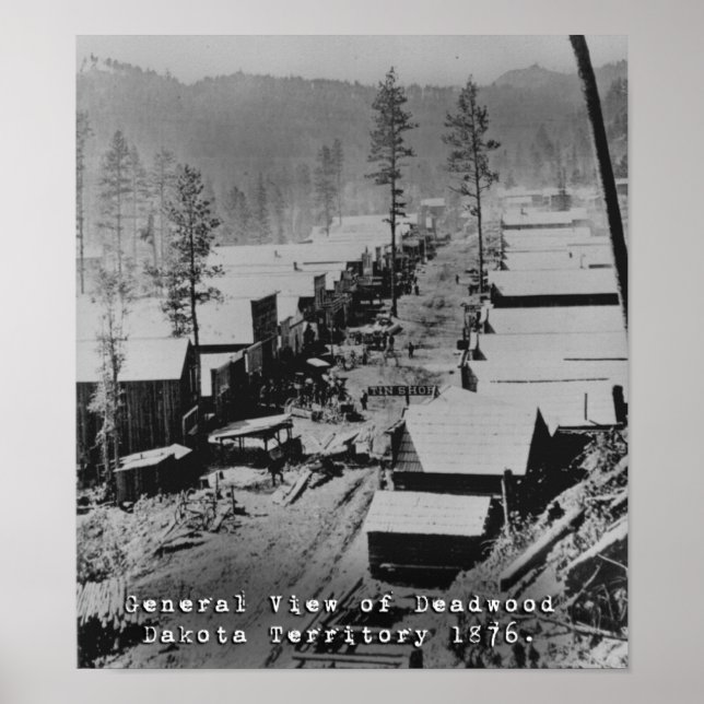 Poster Vue de Deadwood SD en 1876 (Devant)