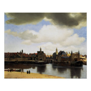 Poster Vue de Delft Johannes Vermeer brillant
