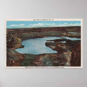 Poster Vue de Dry Falls depuis Hwy. 10Washington