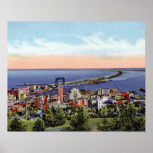Poster Vue de Duluth Minnesota Birdseye de la commande