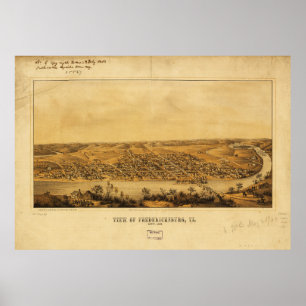 Poster Vue de Fredericksburg, la Virginie (novembre 1862)
