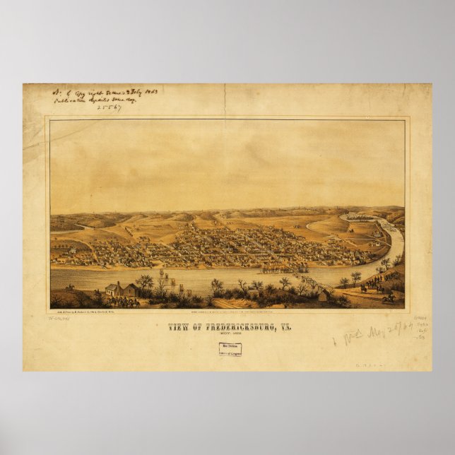 Poster Vue de Fredericksburg, Virginie (nov. 1862) (Devant)
