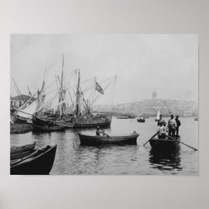 Poster Vue de Galata à Istanbul depuis le port de Sirkeci