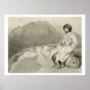 Poster Vue de Ghimri et portrait de hadji-Mourad, plat