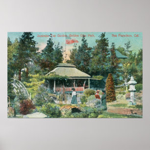Poster Vue de jardin de thé japonais