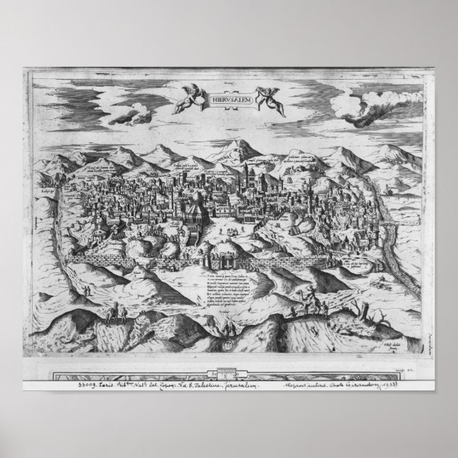 Poster Vue de Jérusalem, 1570 ? (Devant)
