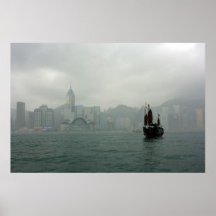 Poster Vue de Kowloon vers Wan Chai, Hong Kong