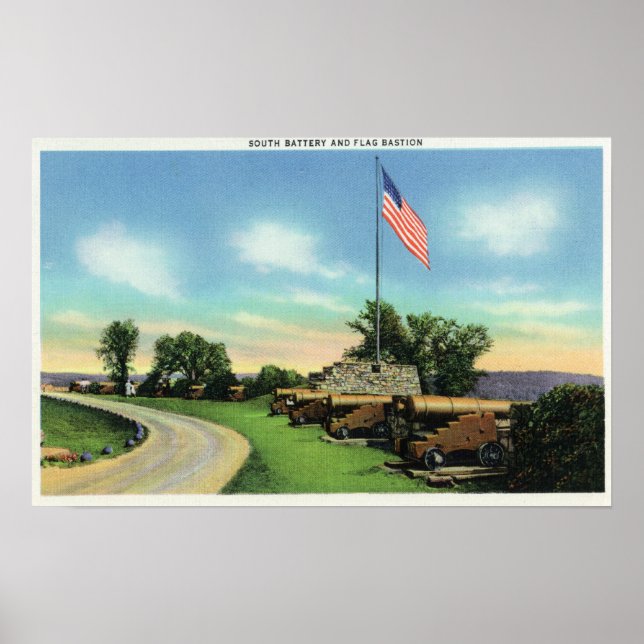 Poster Vue de la batterie sud et du bastion du drapeau (Devant)