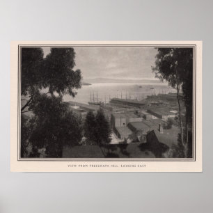 Poster Vue de la colline de télégraphe semblant est