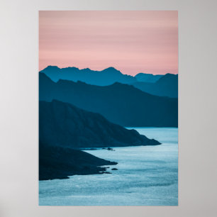 Poster Vue de la côte des îles Lofoten en Norvège