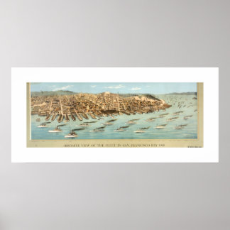 Poster Vue de la flotte dans la baie de San Francisco,