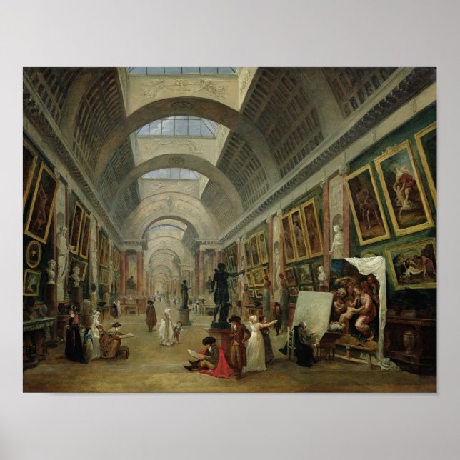 Poster Vue de la Grande Galerie du Louvre, 1796 (Devant)