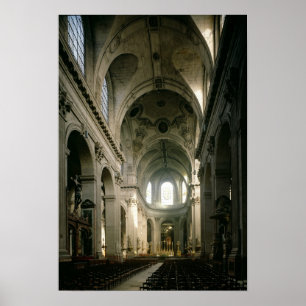 Poster Vue de la nef vers le choeur, construit