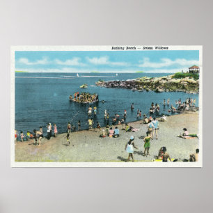 Poster Vue de la plage de saules de Salem