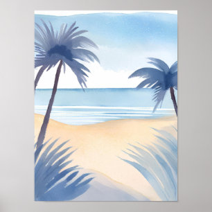 Poster Vue de la plage du golfe d'Amérique dans des nuanc