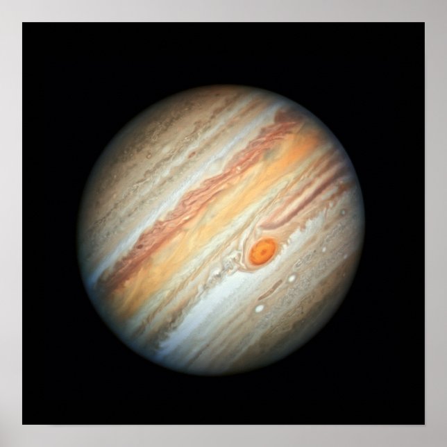 Poster Vue de la planète Jupiter (télescope Hubble) (Devant)