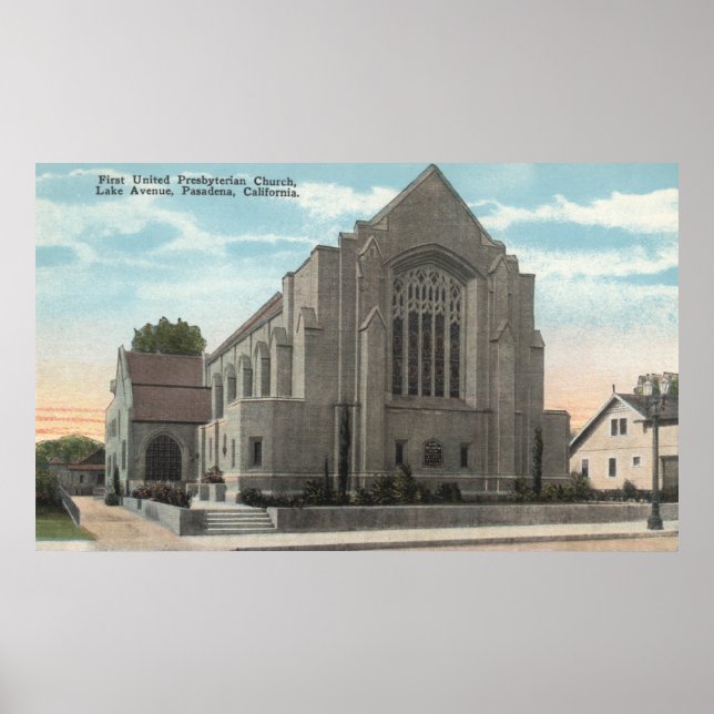Poster Vue de la première église presbytérienne unie (Devant)